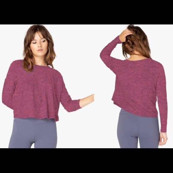 beyond yoga morning light cropped pullover
